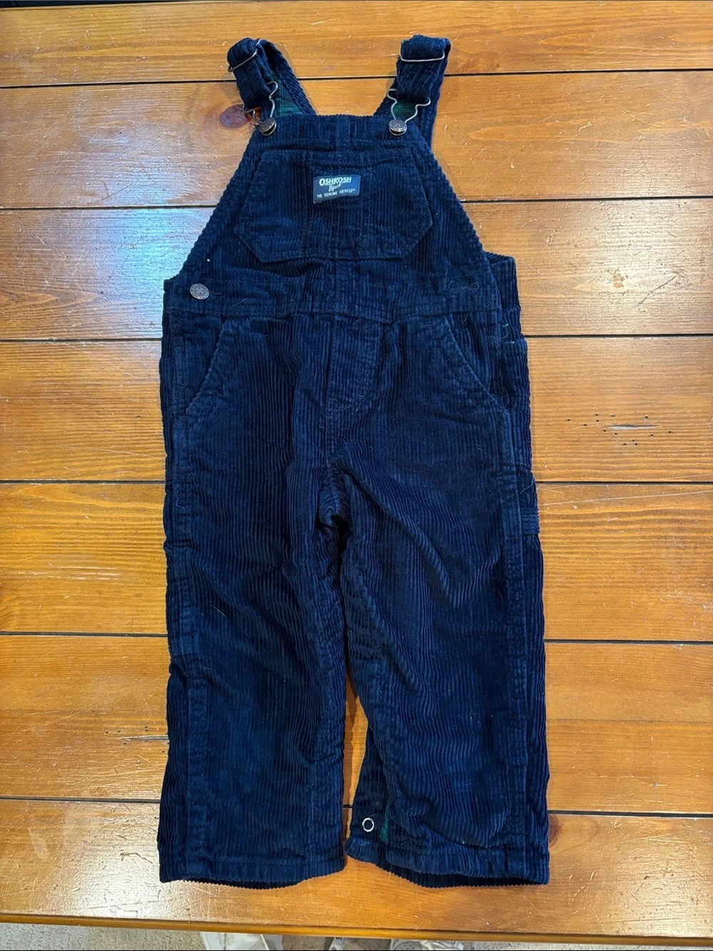 OshKosh B'gosh Dark Blue Corduroy Kids Overalls Size 18 Months GUC